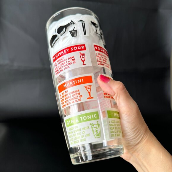 Glass Vintage Cocktail Shaker w/Recipes - Picture 3 of 14